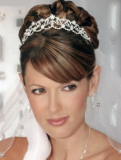 Traditional special occasion hair with fringe